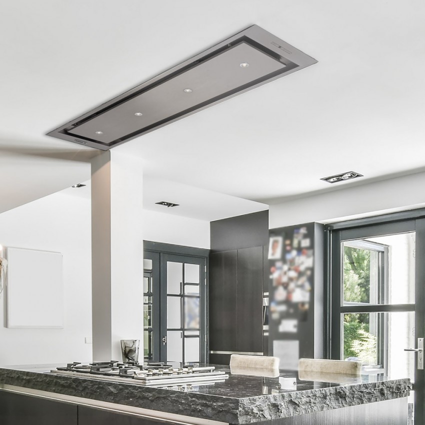 Ceiling mounted chimney deals hood